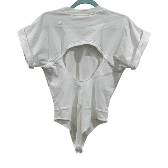 NWT Lululemon Heavyweight Cotton T-Shirt Bodysuit In White - Picture 8 of 8